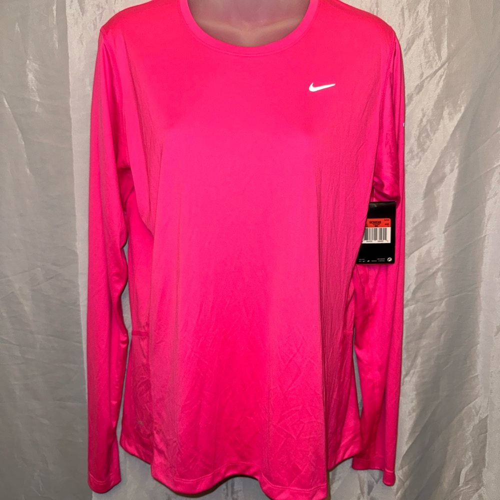 Nike Women's Vibrant Pink Long Sleeve Tee